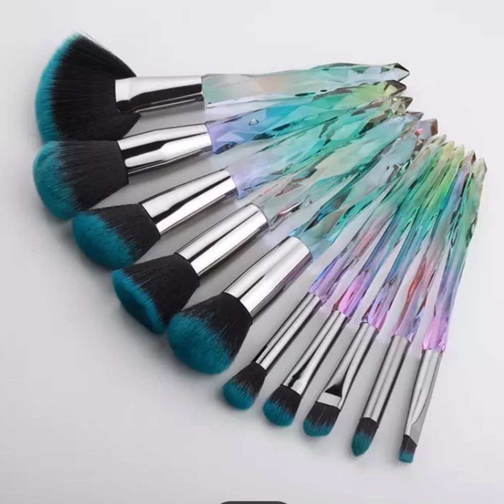 Stained Crystal Glass Style Makeup Brush Set